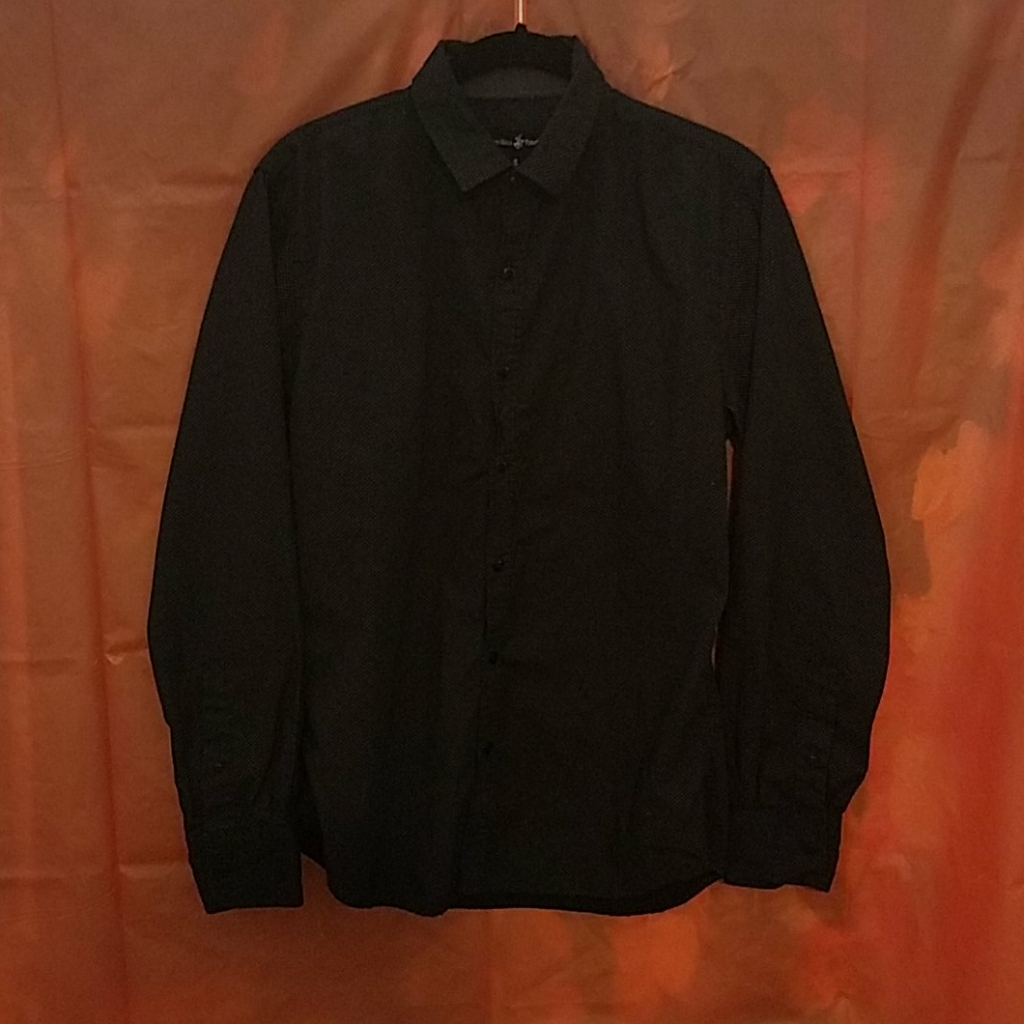 Black & White Micro-Dot Cotton Shirt